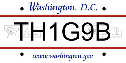 TH1G9B District Of Columbia License Plate