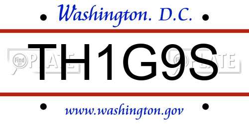 TH1G9S District Of Columbia License Plate