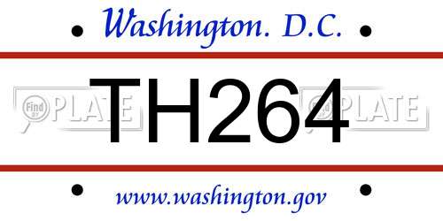 TH264 District Of Columbia License Plate