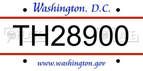 TH28900 District Of Columbia License Plate