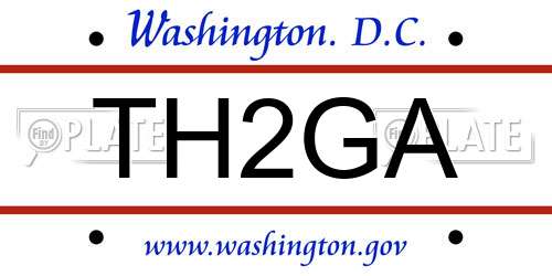TH2GA District Of Columbia License Plate