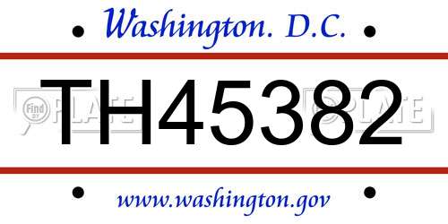 TH45382 District Of Columbia License Plate