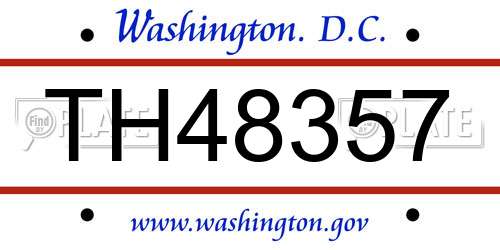TH48357 District Of Columbia License Plate