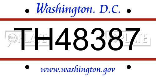 TH48387 District Of Columbia License Plate