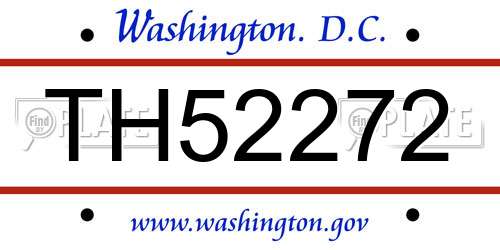 TH52272 District Of Columbia License Plate
