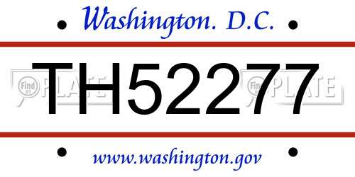 TH52277 District Of Columbia License Plate