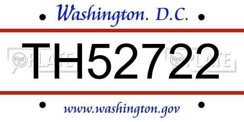 TH52722 District Of Columbia License Plate