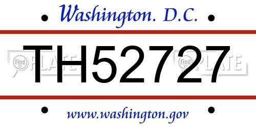 TH52727 District Of Columbia License Plate