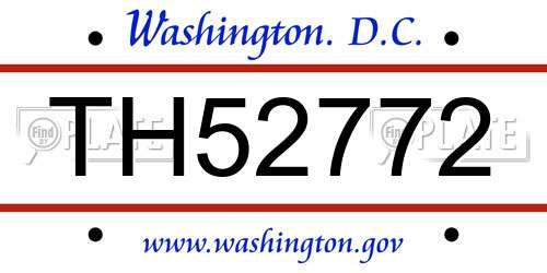 TH52772 District Of Columbia License Plate