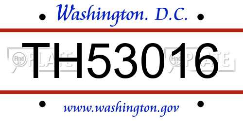 TH53016 District Of Columbia License Plate