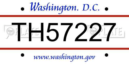 TH57227 District Of Columbia License Plate