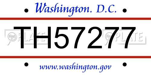 TH57277 District Of Columbia License Plate