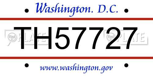 TH57727 District Of Columbia License Plate
