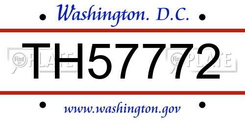 TH57772 District Of Columbia License Plate