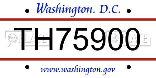 TH75900 District Of Columbia License Plate