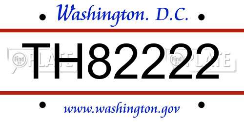 TH82222 District Of Columbia License Plate