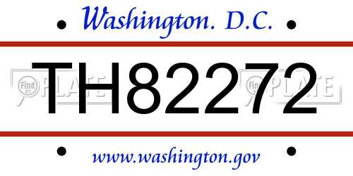 TH82272 District Of Columbia License Plate