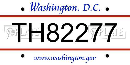 TH82277 District Of Columbia License Plate