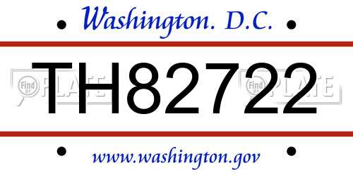 TH82722 District Of Columbia License Plate