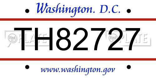 TH82727 District Of Columbia License Plate