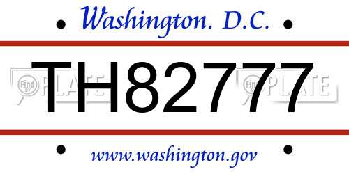 TH82777 District Of Columbia License Plate
