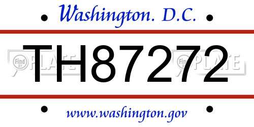 TH87272 District Of Columbia License Plate