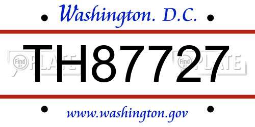 TH87727 District Of Columbia License Plate