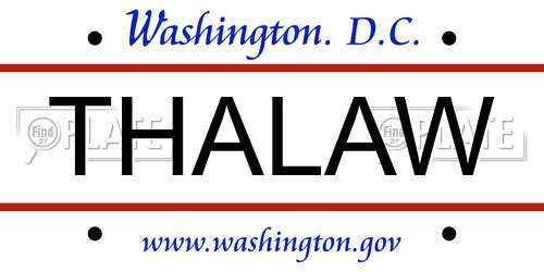 THALAW District Of Columbia License Plate