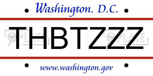 THBTZZZ District Of Columbia License Plate