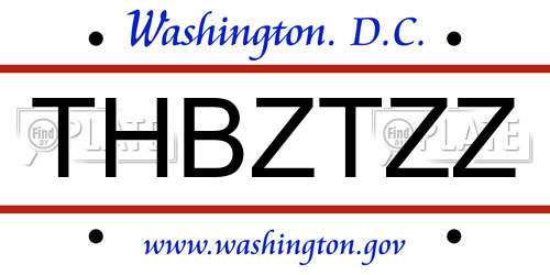 THBZTZZ District Of Columbia License Plate
