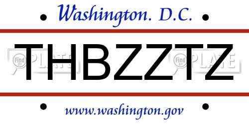 THBZZTZ District Of Columbia License Plate