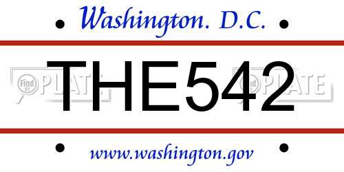 THE542 District Of Columbia License Plate