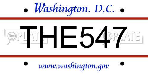 THE547 District Of Columbia License Plate