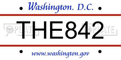 THE842 District Of Columbia License Plate