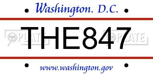 THE847 District Of Columbia License Plate