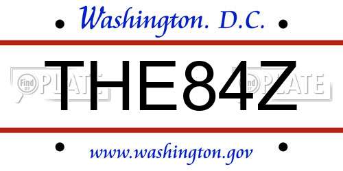 THE84Z District Of Columbia License Plate