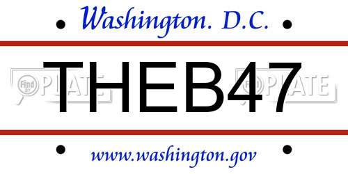 THEB47 District Of Columbia License Plate