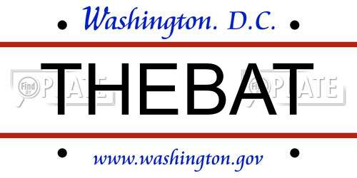 THEBAT District Of Columbia License Plate
