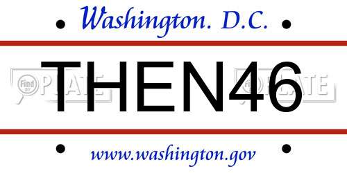 THEN46 District Of Columbia License Plate