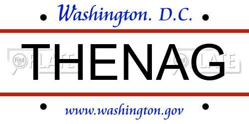 THENAG District Of Columbia License Plate