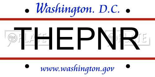 THEPNR District Of Columbia License Plate