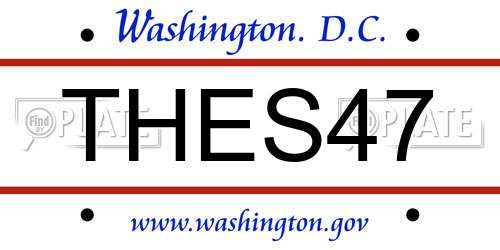 THES47 District Of Columbia License Plate