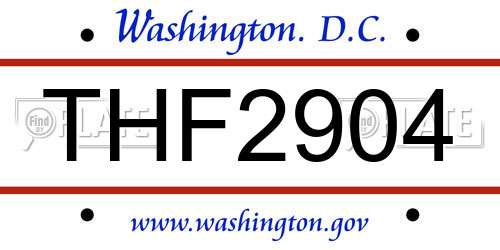 THF2904 District Of Columbia License Plate
