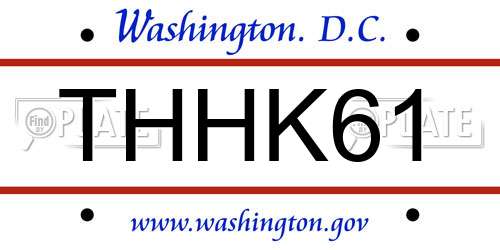 THHK61 District Of Columbia License Plate