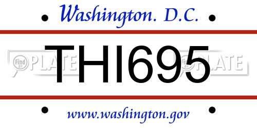 THI695 District Of Columbia License Plate