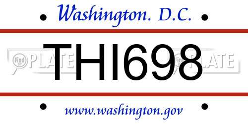 THI698 District Of Columbia License Plate