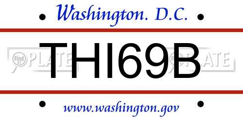 THI69B District Of Columbia License Plate