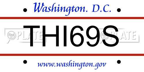 THI69S District Of Columbia License Plate