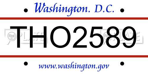 THO2589 District Of Columbia License Plate