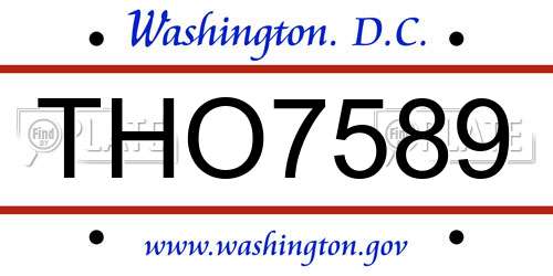 THO7589 District Of Columbia License Plate